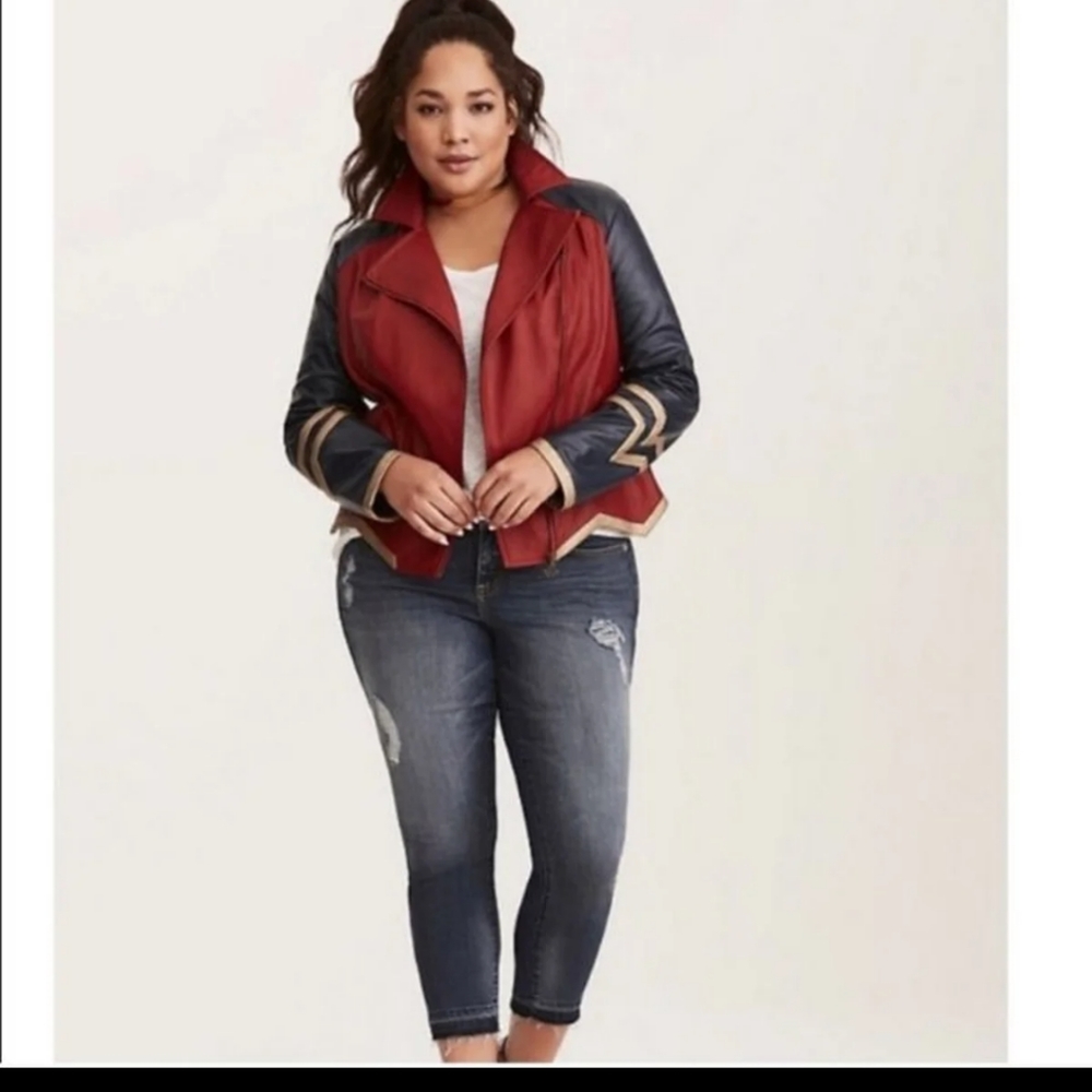 Her Universe for Torrid Wonder Woman Moto Jacket size 3